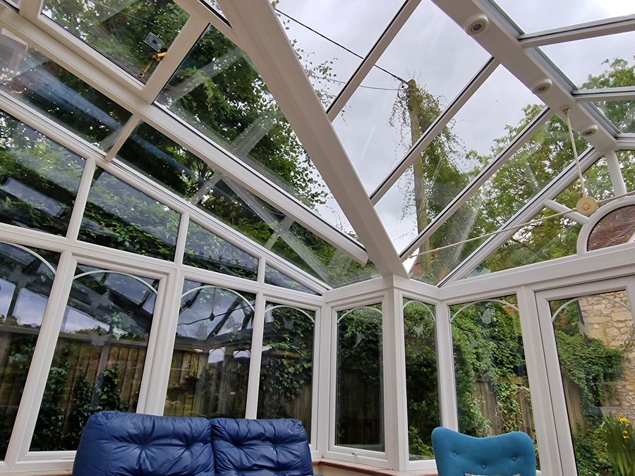 Victorian conservatory roof after cleaning